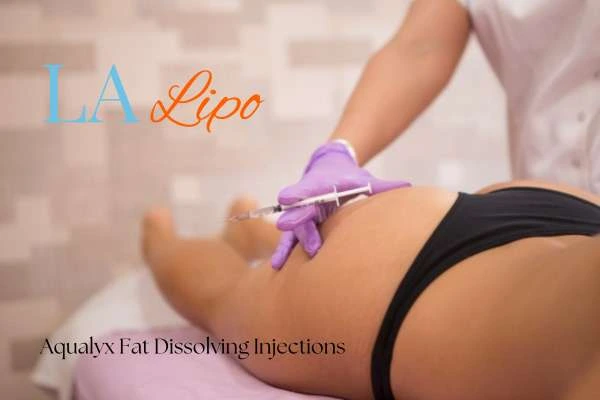 Woman having fat dissolving injections Somerset on thighs
