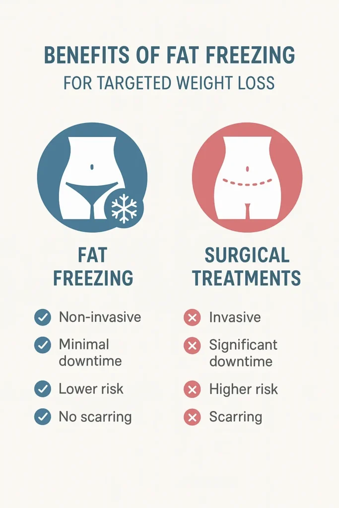 graphic showing the benefits of fat freezing Somerset