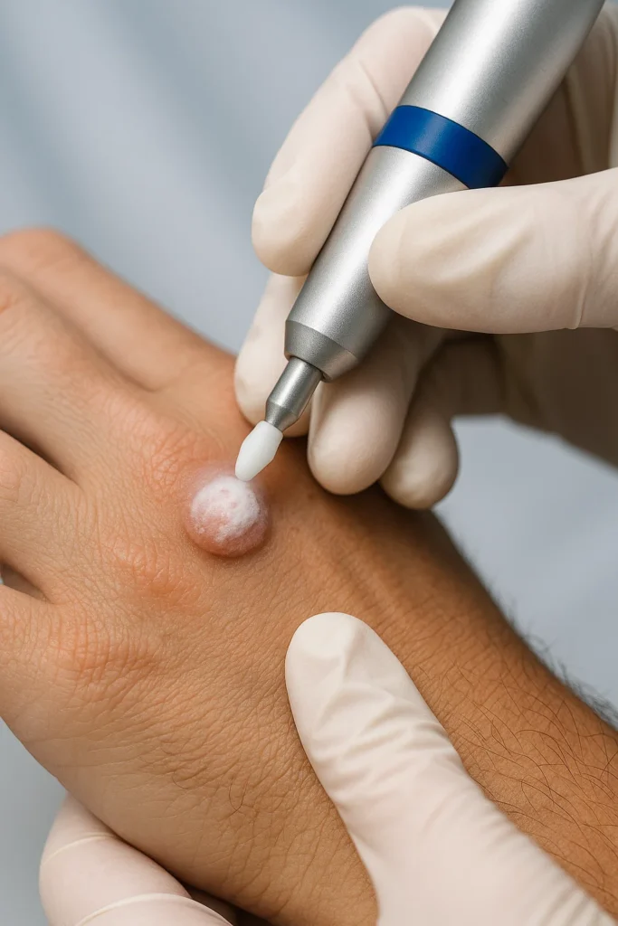 example of wart removal Somerset using cryopen