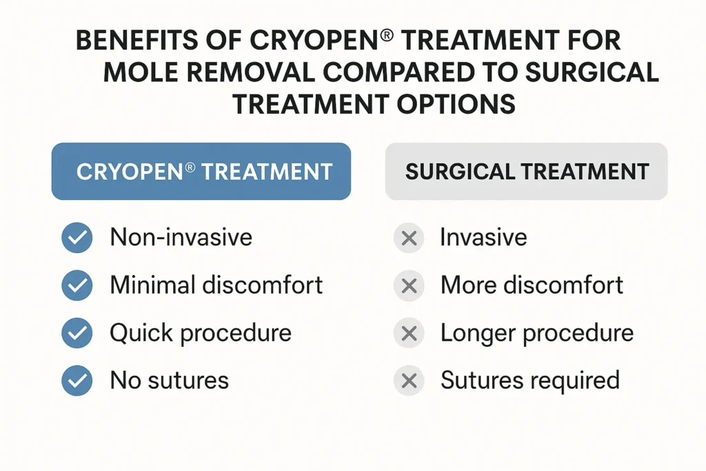 Benefits of facial mole removal Somerset - call our team today to book a consultation